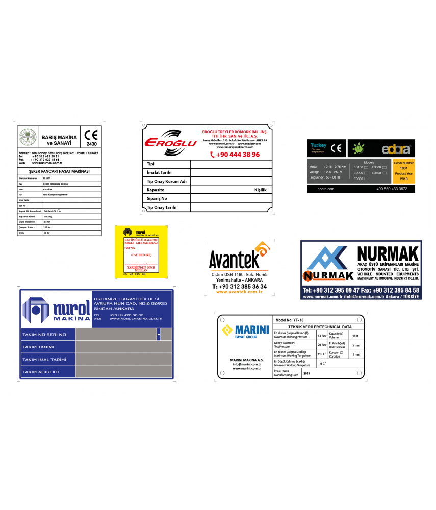 Şase Ve Teknik Veri Etiketleri