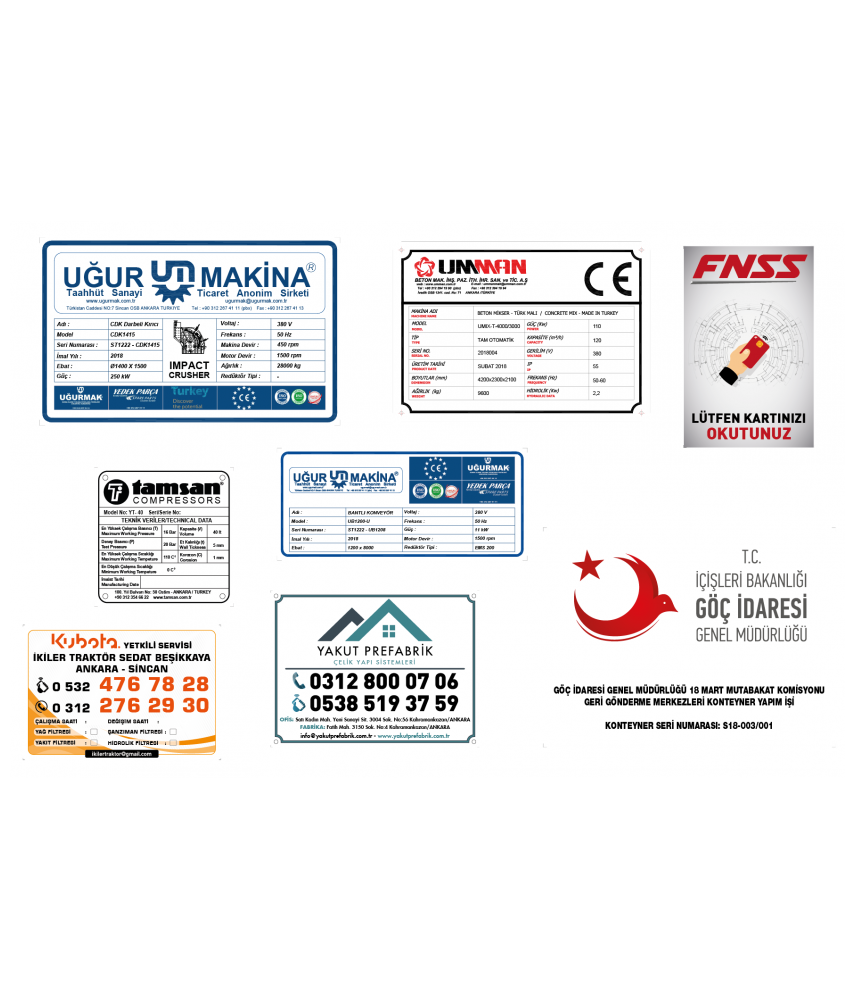 Şase Ve Teknik Veri Etiketleri