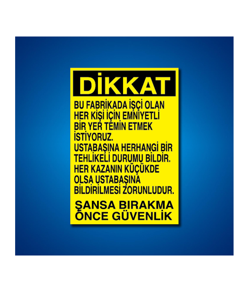 Talimatlar İş Güvenliği Etiketleri