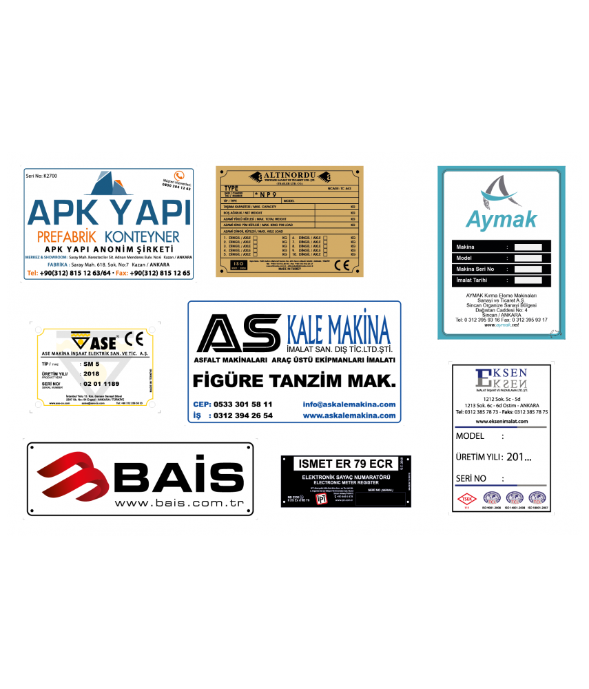 Şase Ve Teknik Veri Etiketleri