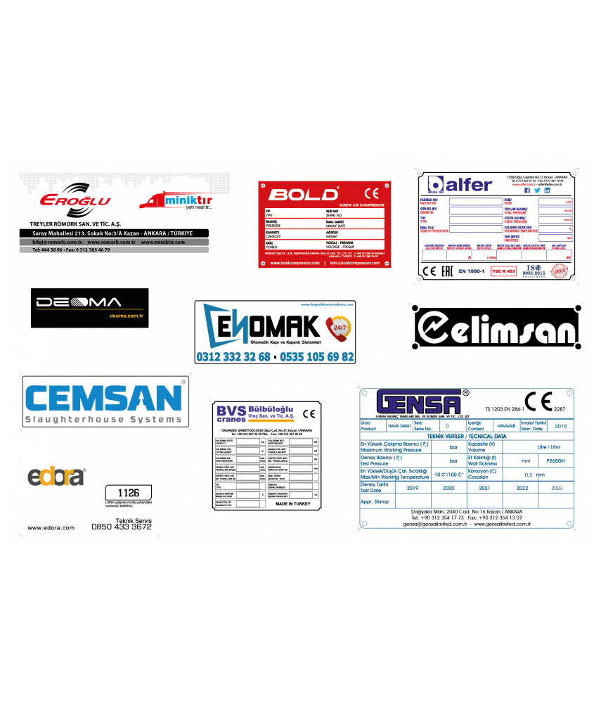 Şase Ve Teknik Veri Etiketleri