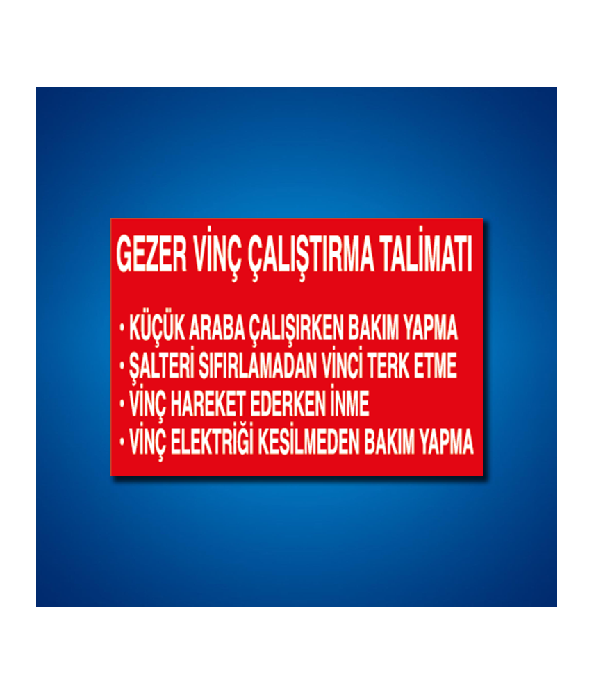 Vinç İş Güvenliği Etiketleri