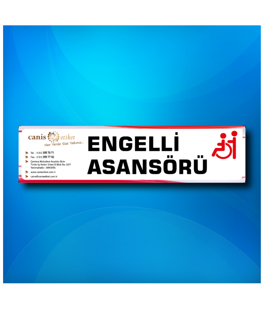 Asansör Çesit Tanımlama Etiketi