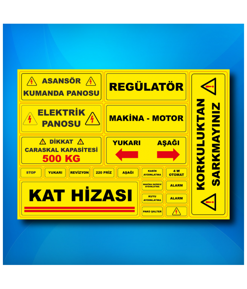 Asansör Elektrik Etiketi