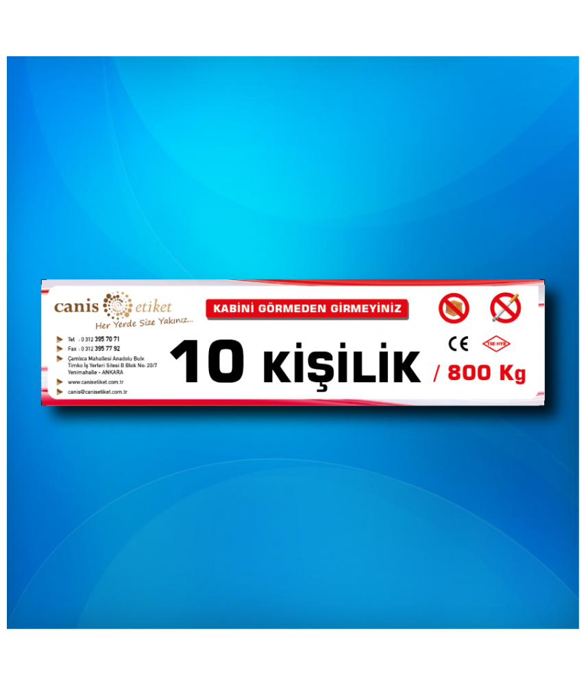 Asansör Kişi Taşıma Sınırı Etiketi