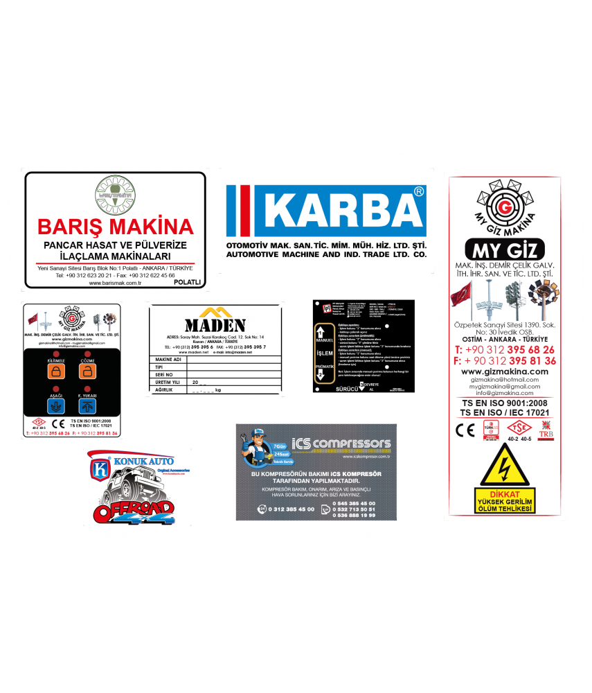 Şase Ve Teknik Veri Etiketleri