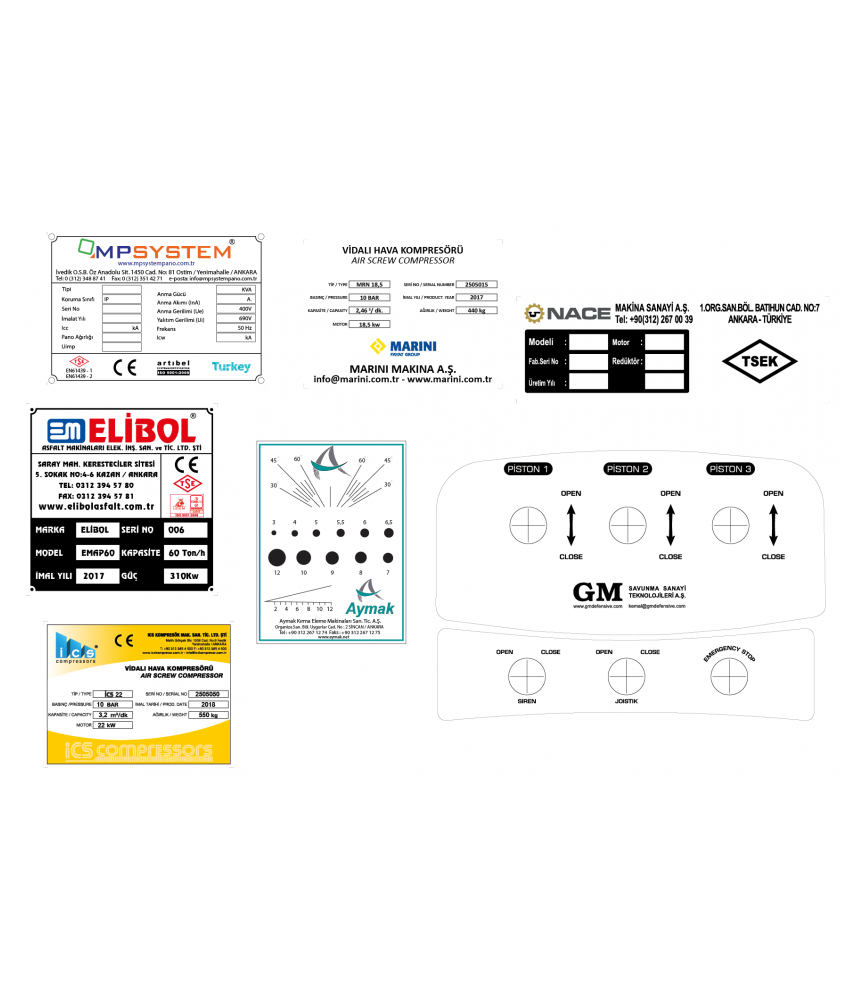 Şase Ve Teknik Veri Etiketleri