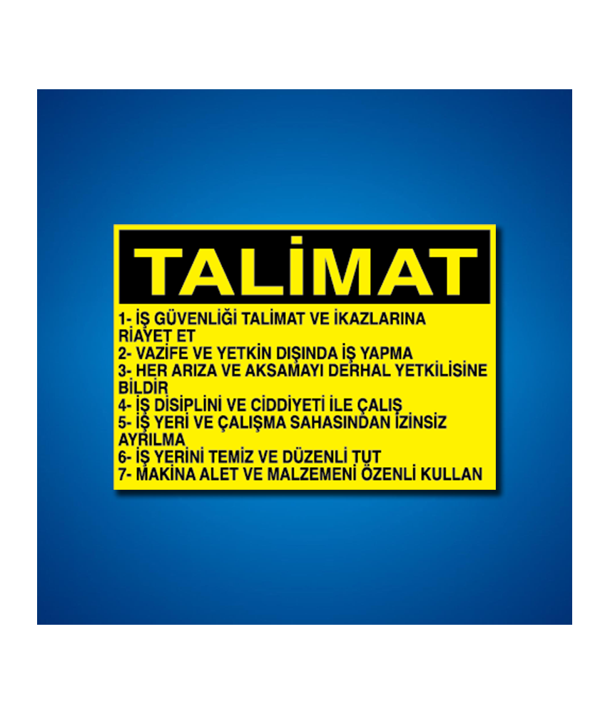 Talimatlar İş Güvenliği Etiketleri