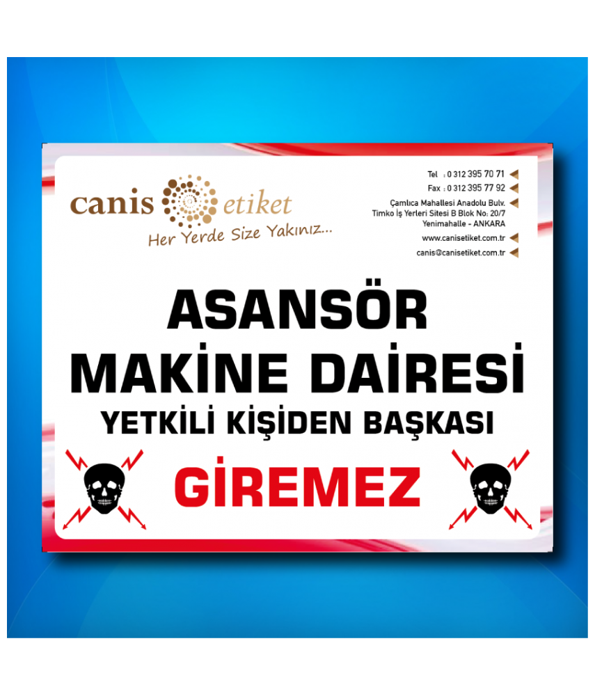Asansör Uyarı Ve Güvenlik Etiketi