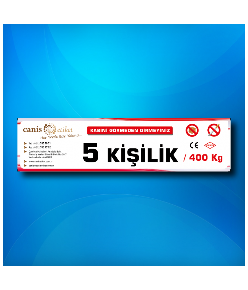 Asansör Kişi Taşıma Sınırı Etiketi