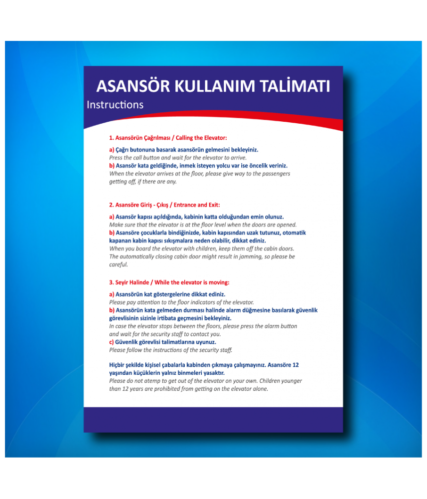 Görme Engelliler Asansör Kullanma Talimatı
