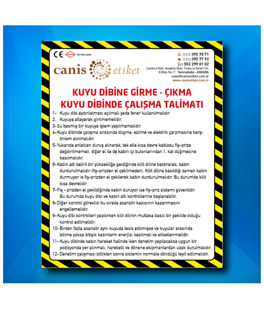 Asansör Risk Analizi Etiketi