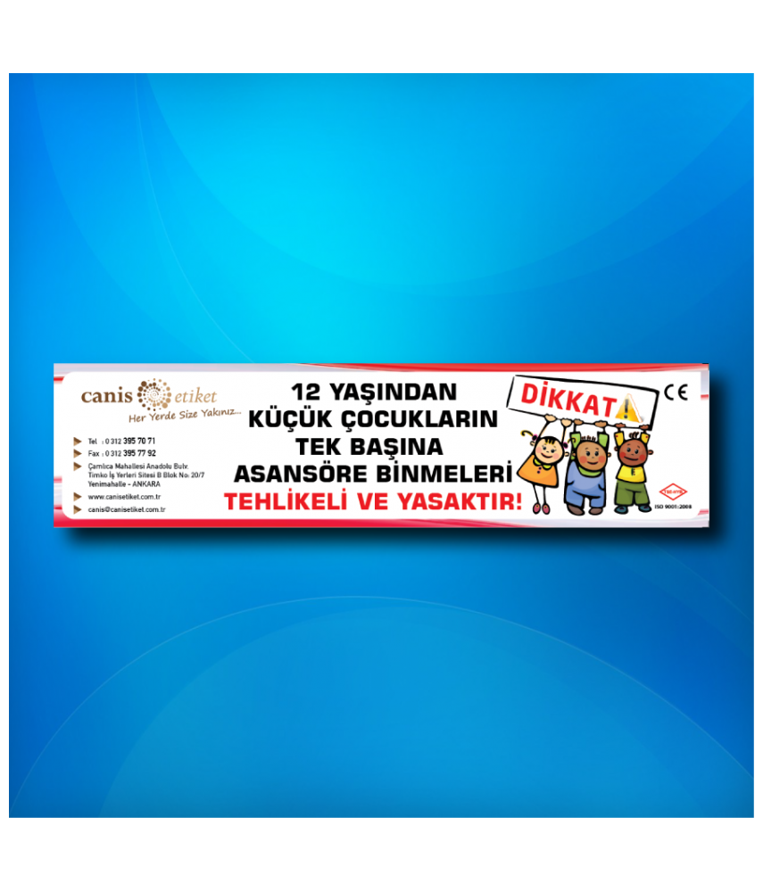 Asansör Uyarı Ve Güvenlik Etiketi