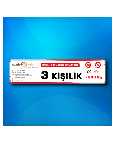 Asansör Kişi Taşıma Sınırı Etiketi