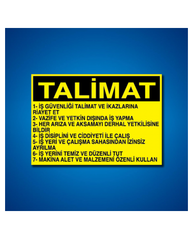 Talimatlar İş Güvenliği Etiketleri