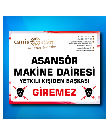Asansör Uyarı Ve Güvenlik Etiketi