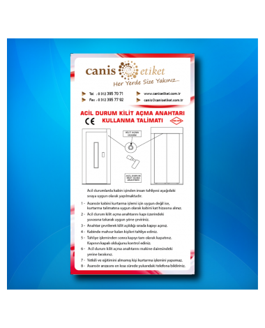 Asansör Kilit Açma Etiketi