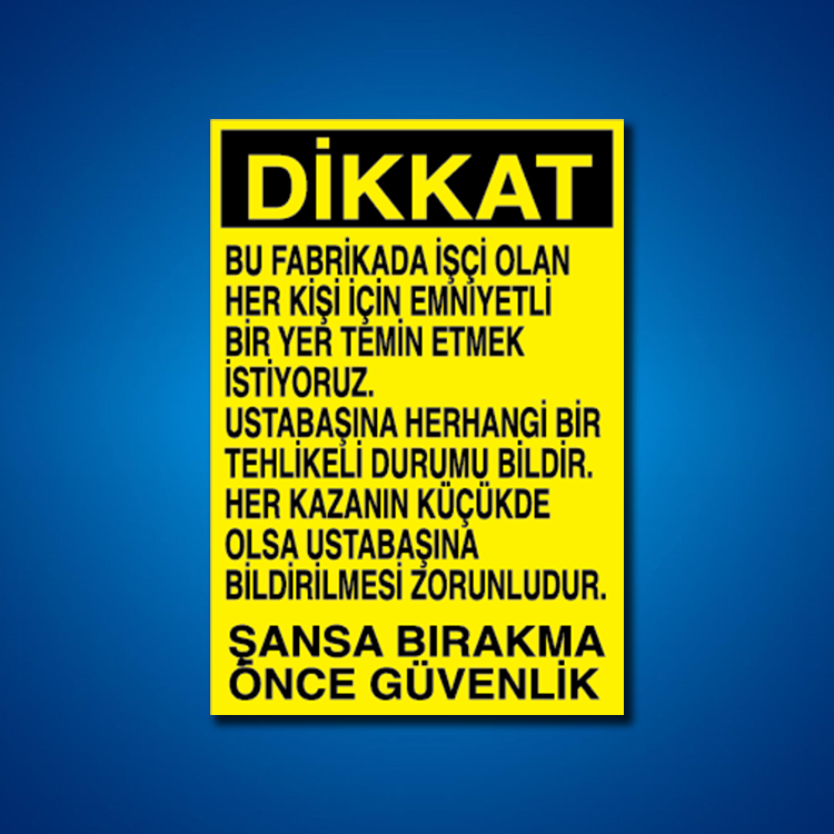Talimatlar İş Güvenliği Etiketleri