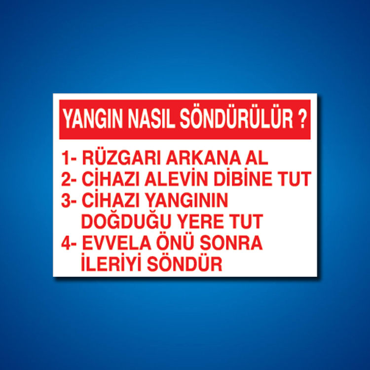 Yangınla Mücadele İş Güvenliği Etiketleri