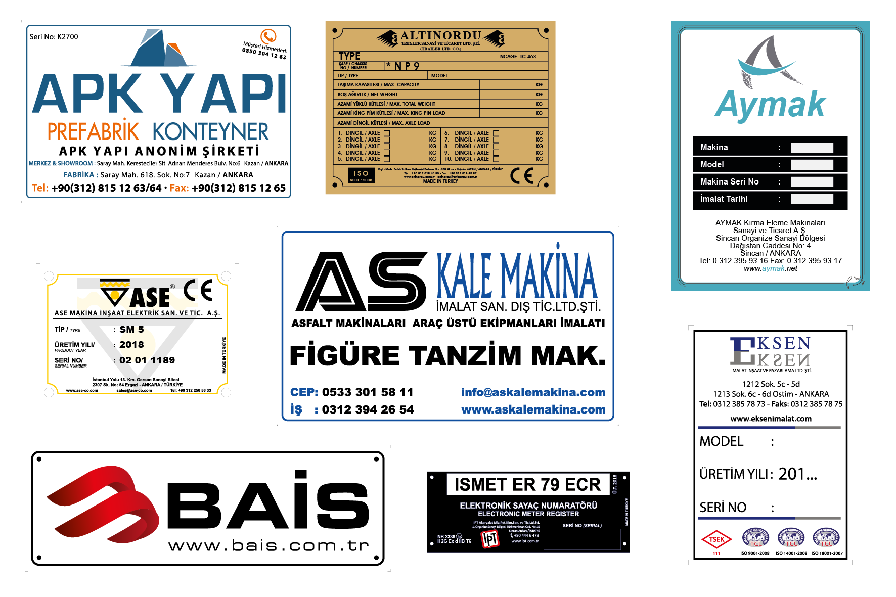 Şase Ve Teknik Veri Etiketleri