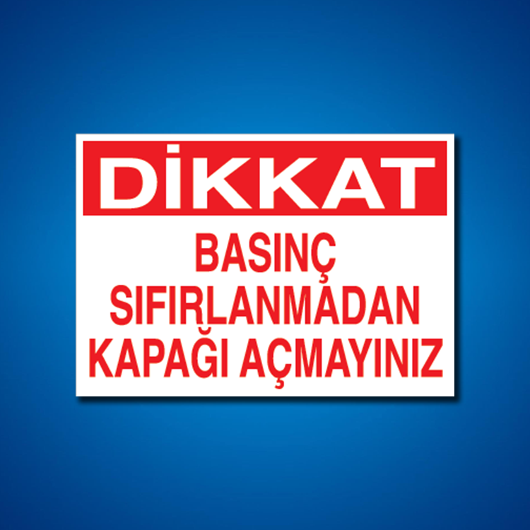 Buhar Basınç İş Güvenliği Etiketleri