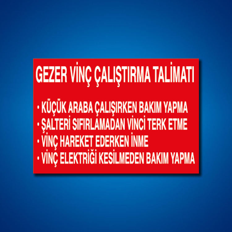 Vinç İş Güvenliği Etiketleri