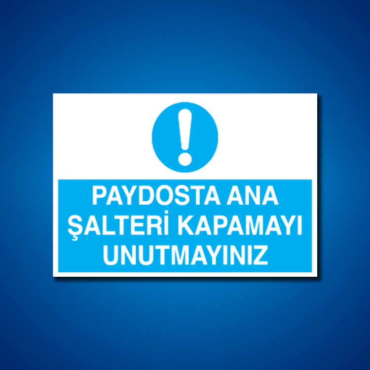 Şalter İş Güvenliği Etiketleri