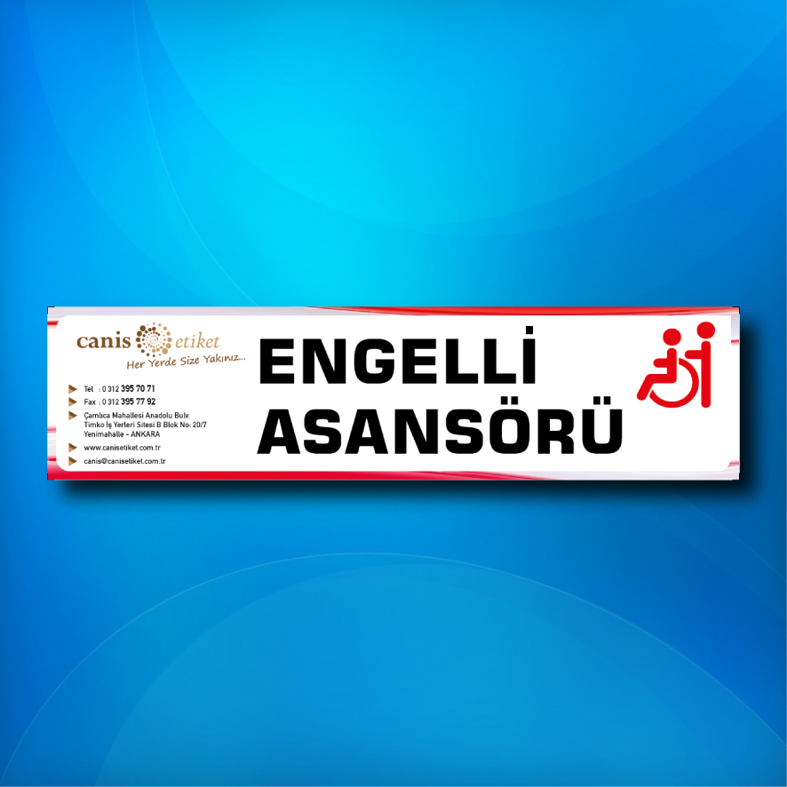 Asansör Çesit Tanımlama Etiketi