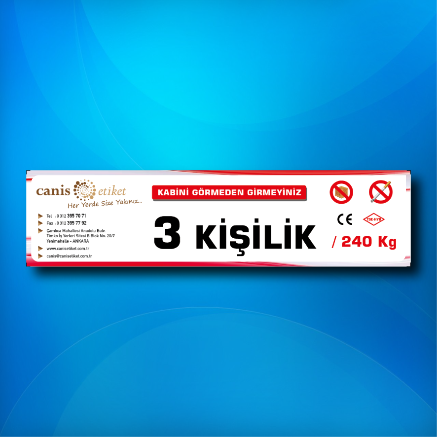 Asansör Kişi Taşıma Sınırı Etiketi