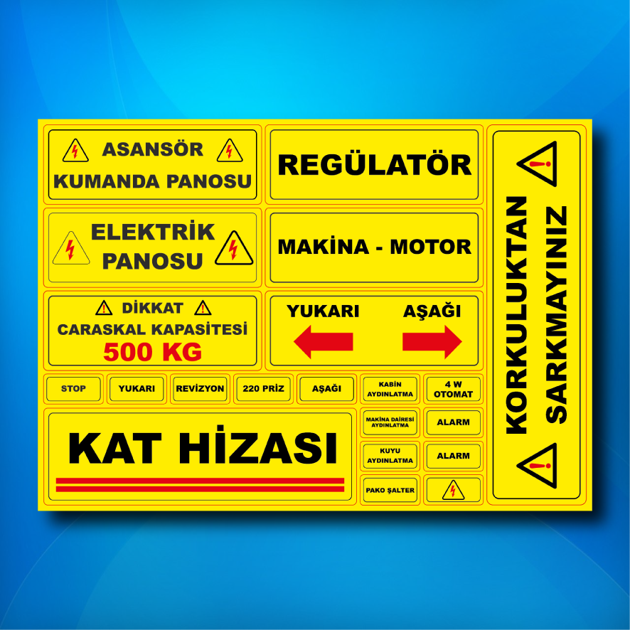 Asansör Elektrik Etiketi