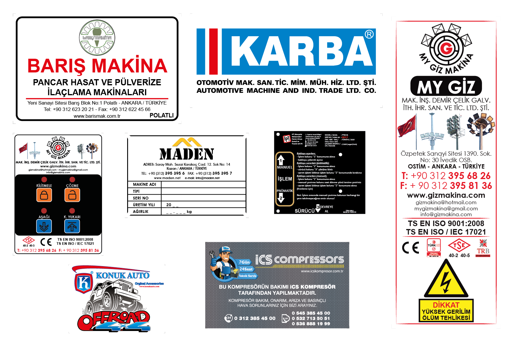 Şase Ve Teknik Veri Etiketleri