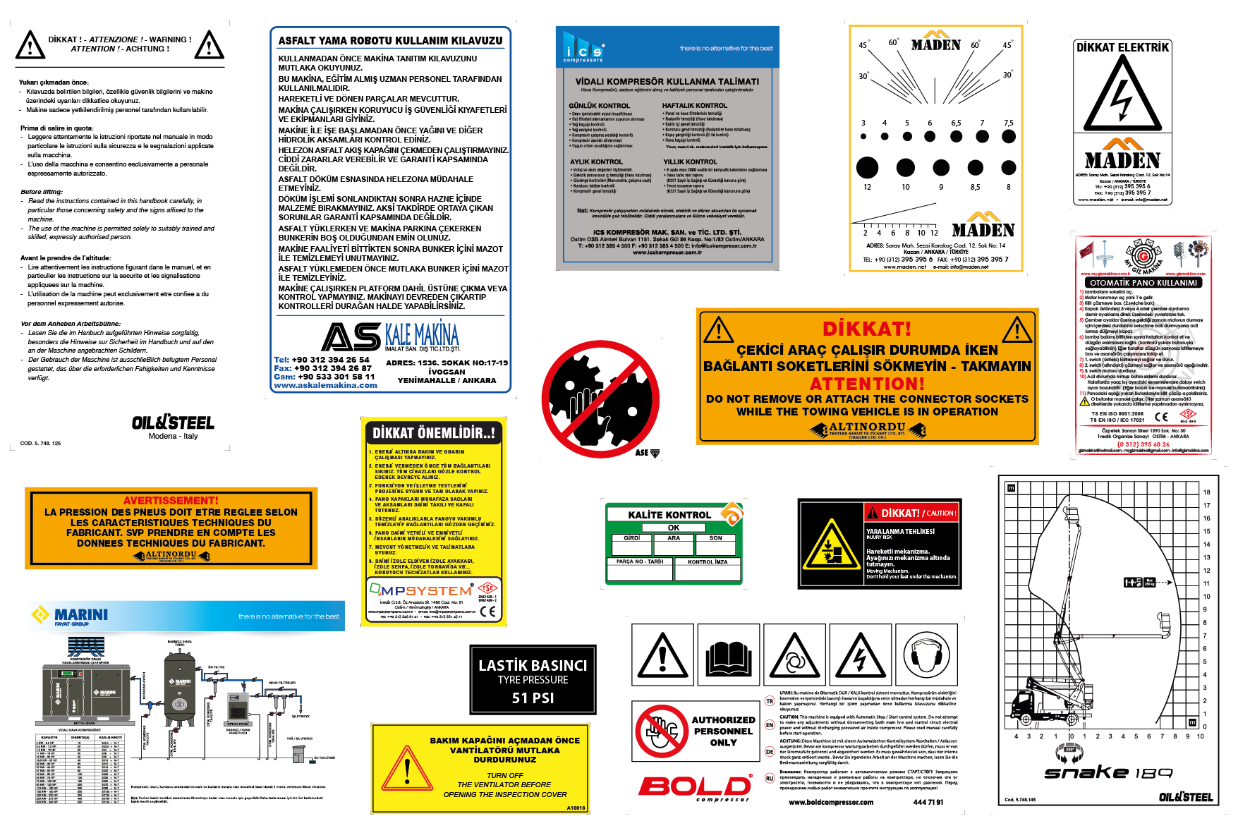 Şase Ve Teknik Veri Etiketleri