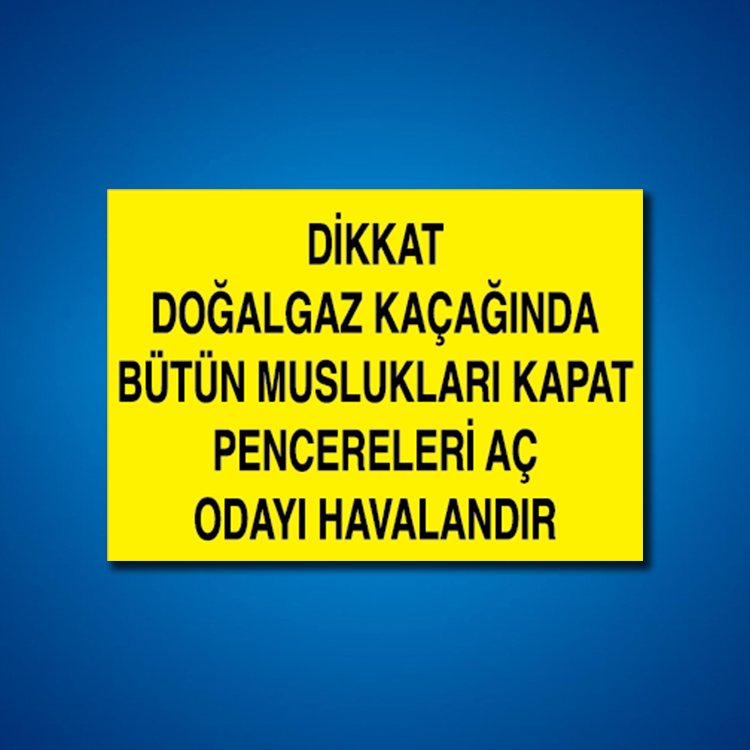 Doğal Gaz İş Güvenliği Etiketleri