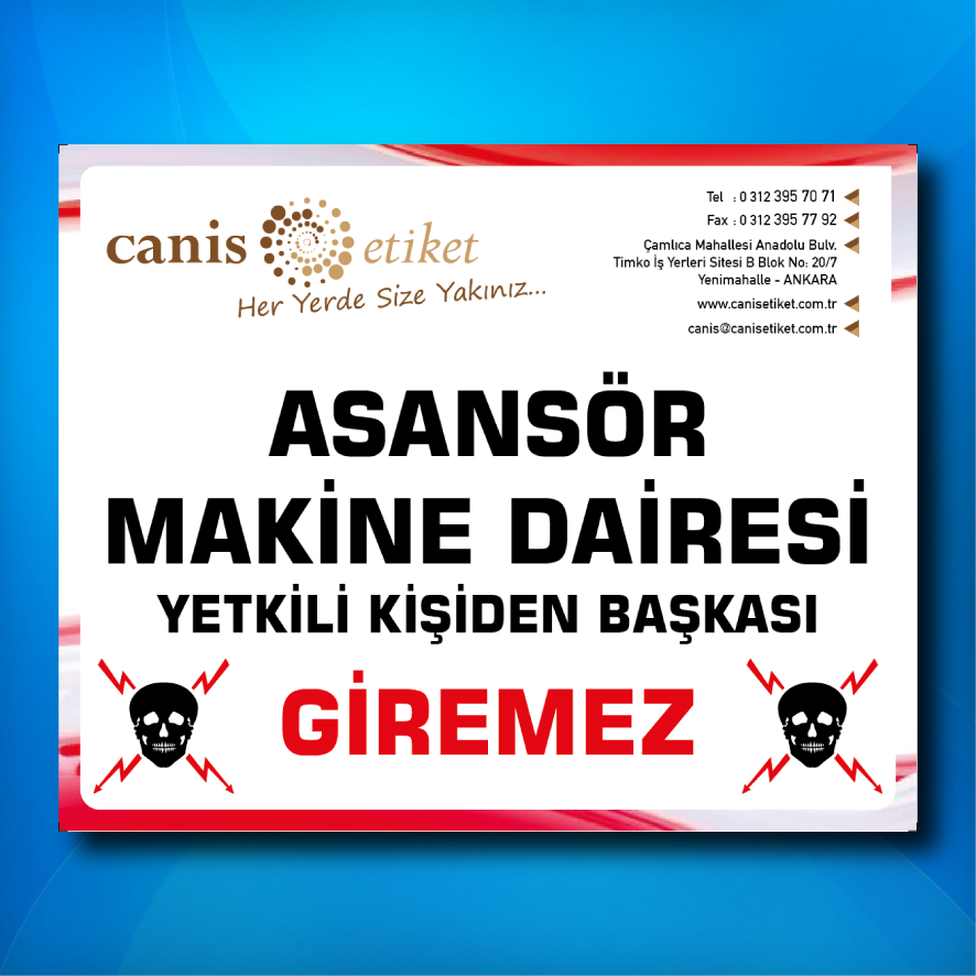 Asansör Uyarı Ve Güvenlik Etiketi
