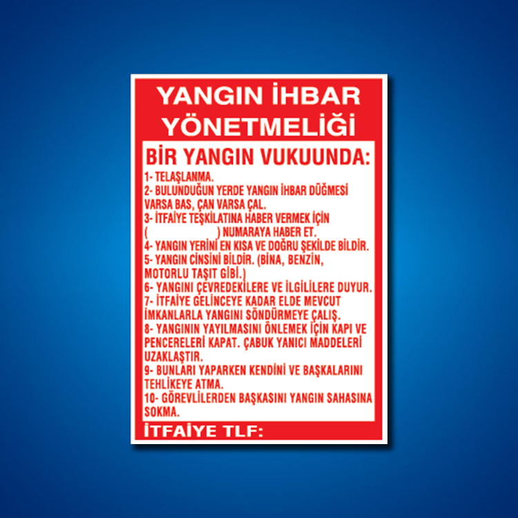 Yangınla Mücadele İş Güvenliği Etiketleri