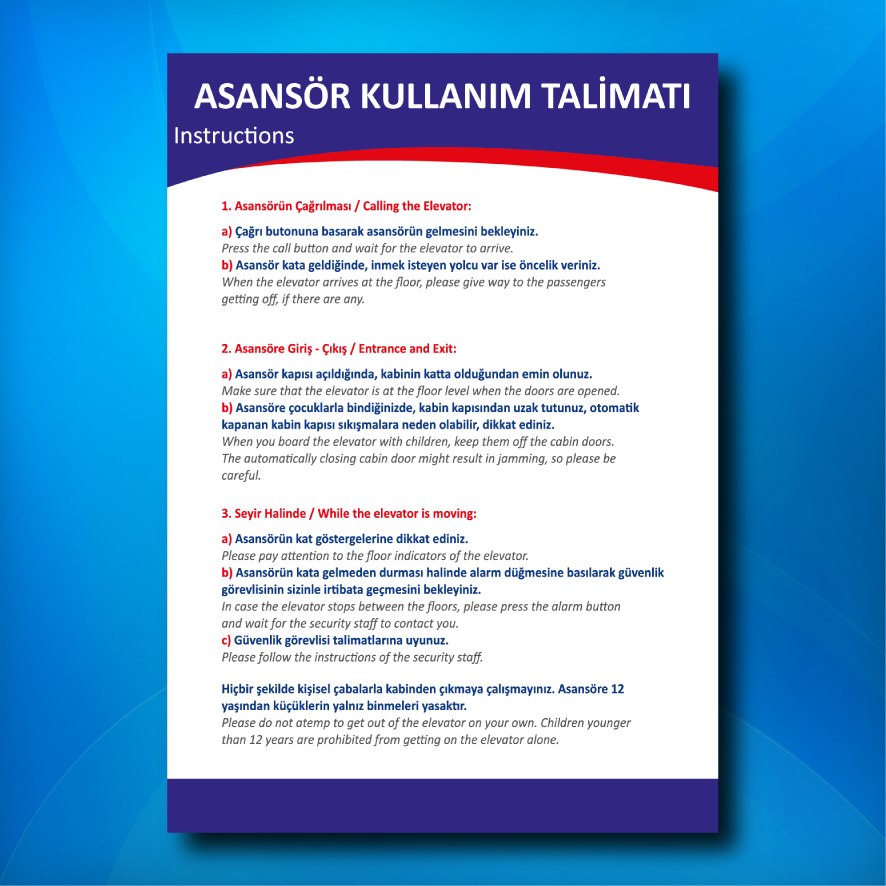 Görme Engelliler Asansör Kullanma Talimatı