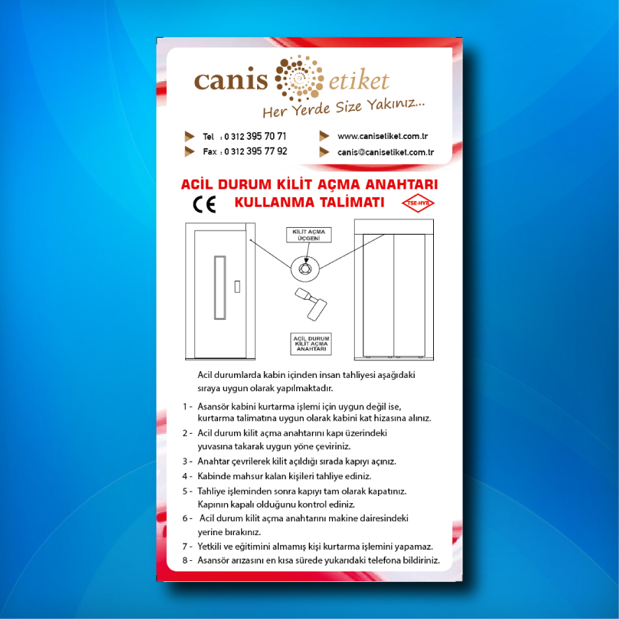 Asansör Kilit Açma Etiketi