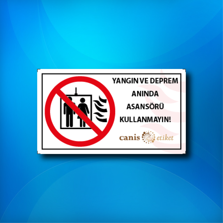 Asansör Uyarı Ve Güvenlik Etiketi