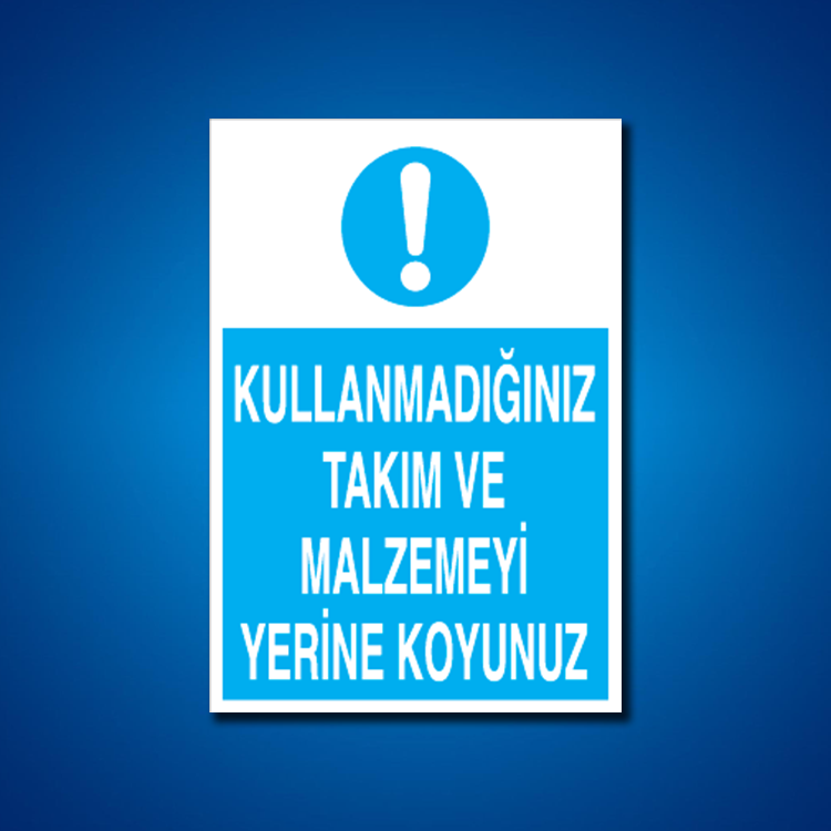 Alet-Tezgah-Malzeme Etiketleri