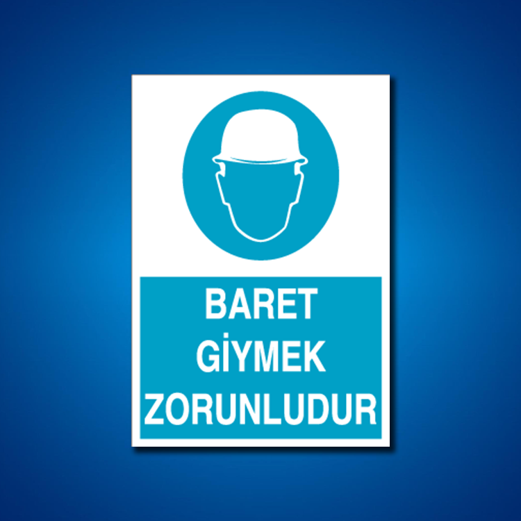 Kafa Koruma Baret İş Güvenliği Etiketleri