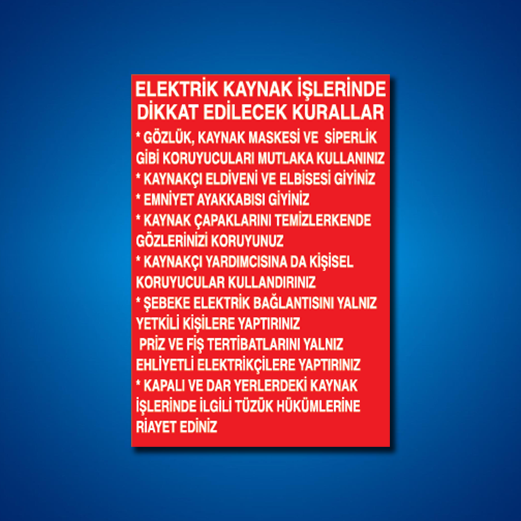Kaynak İş Güvenliği Etiketleri