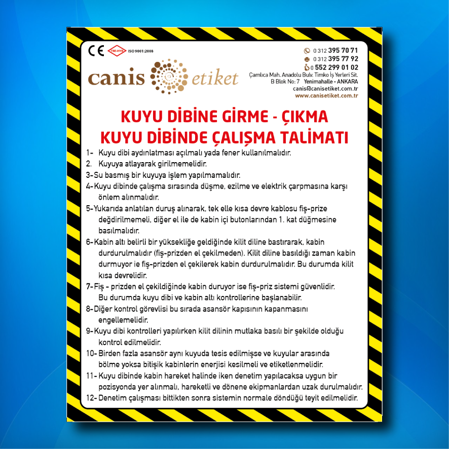 Asansör Risk Analizi Etiketi